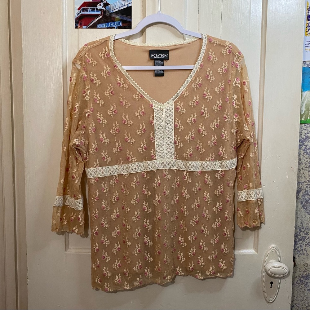 NOTATIONS | Notations Clothing Company Lace Feminine Girly Dainty Floral Top